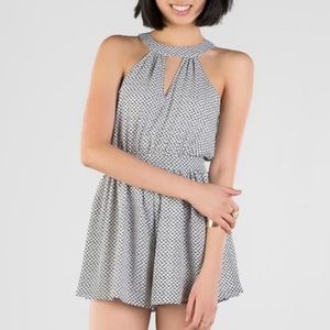 Francesca's Miami Key Hole Tie Back Halter Romper. SMALL